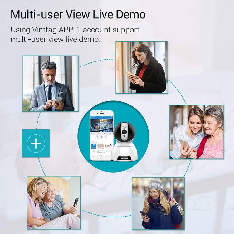Vimtag AI CP3 4MP Wi-Fi Smart PTZ Cloud IP Indoor Security Camera - 360 Degree Pan-Tilt View Camera With Face Detection, 2-Way Audio, IR Night Vision, Compatible with Alexa