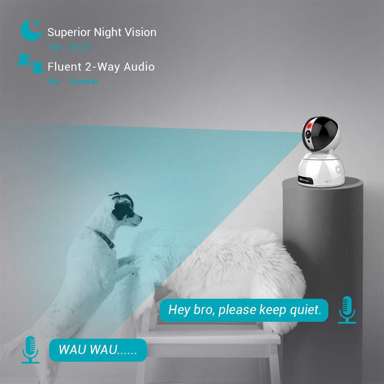 Vimtag AI CP3 4MP Wi-Fi Smart PTZ Cloud IP Indoor Security Camera - 360 Degree Pan-Tilt View Camera With Face Detection, 2-Way Audio, IR Night Vision, Compatible with Alexa