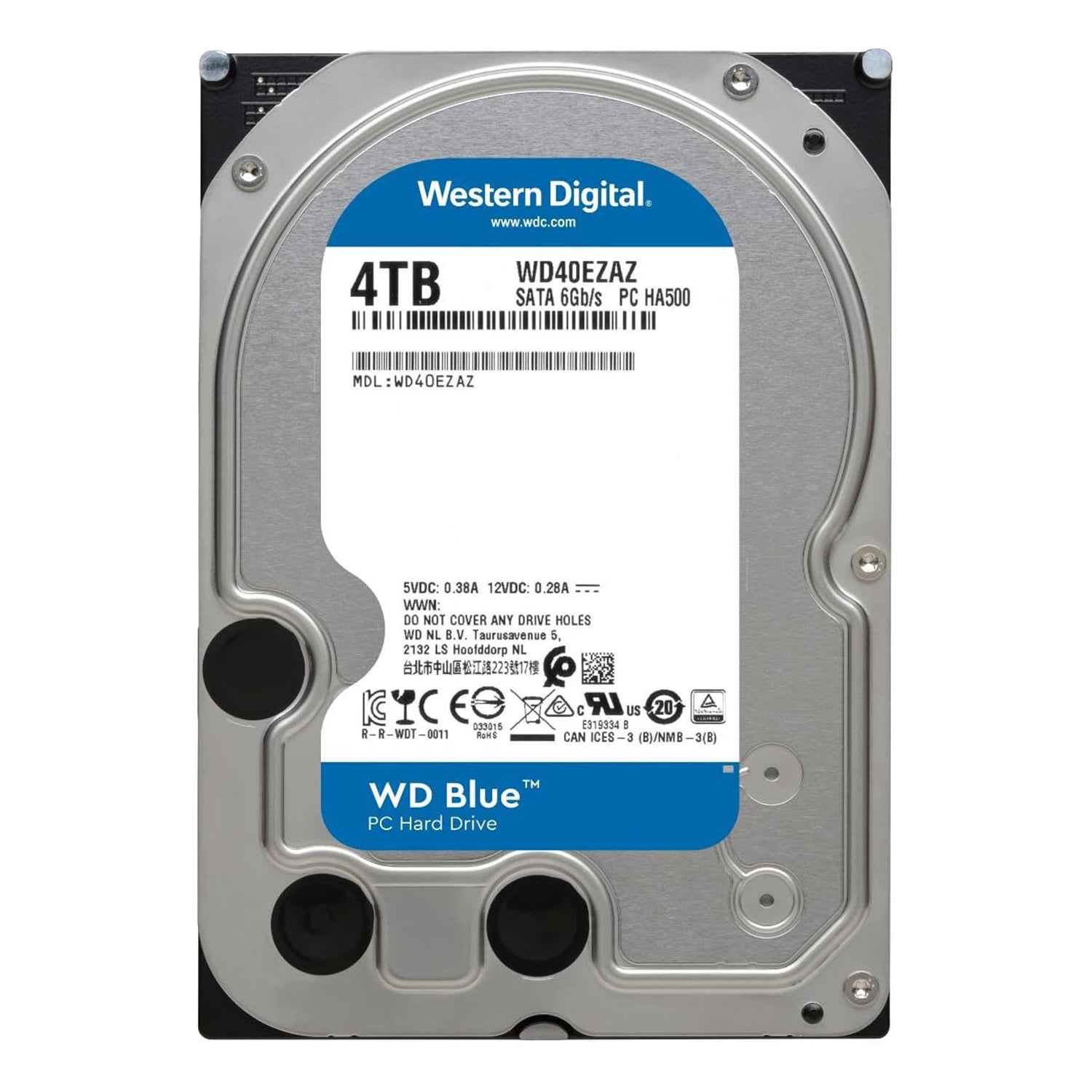 Western Digital 3.5 Inch, 4TB WD Blue PC Desktop Hard Drive HDD - 5400 RPM, SATA 6Gb/s, 256 MB Cache, SMR Recording Technology - (WD40EZAZ)