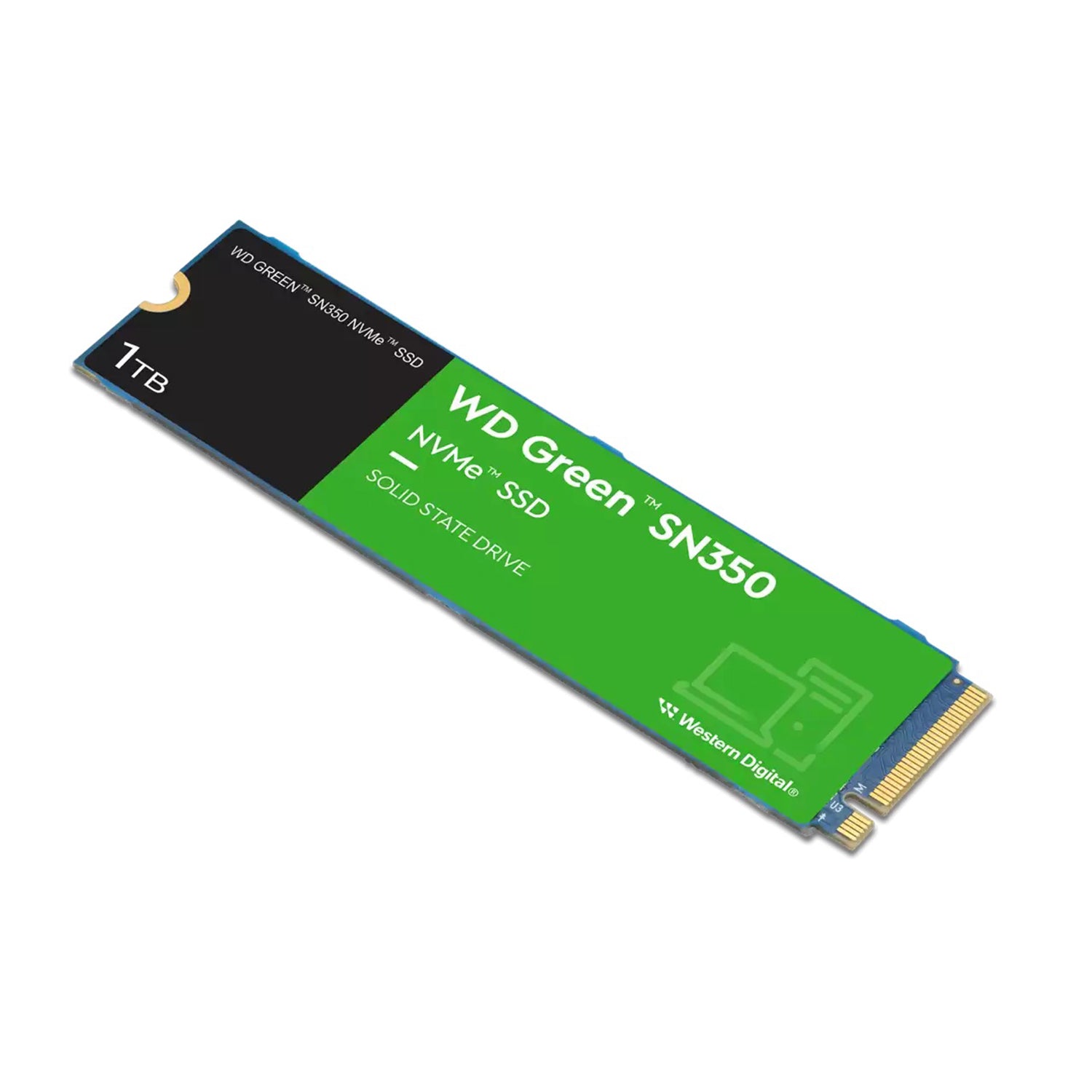 Western Digital WD Green SN350 NVMe 1TB Solid State Drive | PCIe Gen 3 NVMe M.2 (2280) Reads upto 3200MB/s | Internal Solid State Drive (SSD) - (WDS100T2G0C)