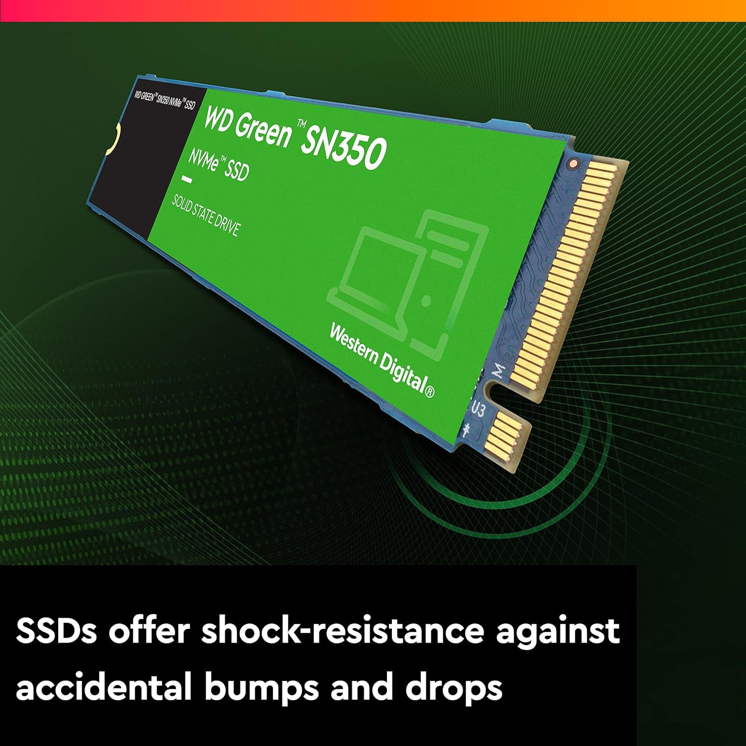 Western Digital WD Green SN350 NVMe 1TB Solid State Drive | PCIe Gen 3 NVMe M.2 (2280) Reads upto 3200MB/s | Internal Solid State Drive (SSD) - (WDS100T2G0C)