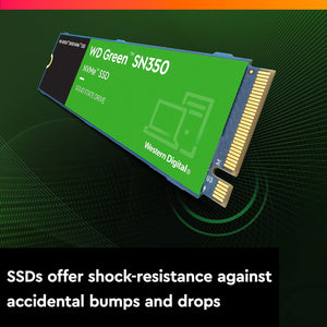 Western Digital WD Green SN350 NVMe 1TB Solid State Drive | PCIe Gen 3 NVMe M.2 (2280) Reads upto 3200MB/s | Internal Solid State Drive (SSD) - (WDS100T2G0C)