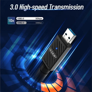 EDUP 1200Mbps Wireless USB 3.0 Wi-Fi Adapter | Dual Band 2.4GHz/5GHz | Bluetooth 4.1 | RTL8822BU Chipset | High-Gain 6dBi Antenna - Suitable for Desktop PC, Laptops (EDUP EP-1690)