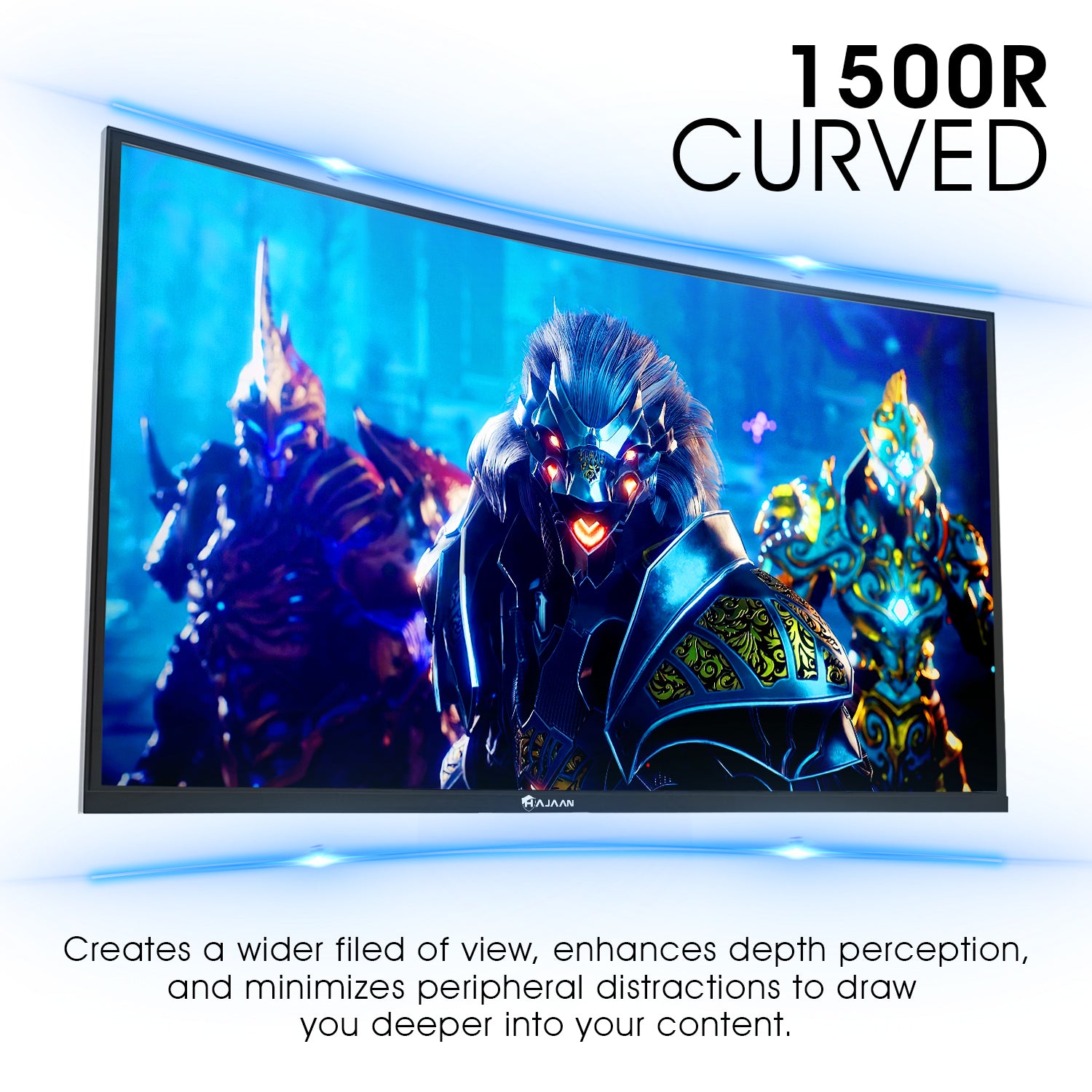 HAJAAN 32” Inch FHD 1080p Curved Gaming Monitor with RGB Lighting 200Hz Refresh Rate with VA Display, Built-in Speakers, Tilt Adjustment, Wall Mountable 2x HDMI, DP (X3223C) - Black