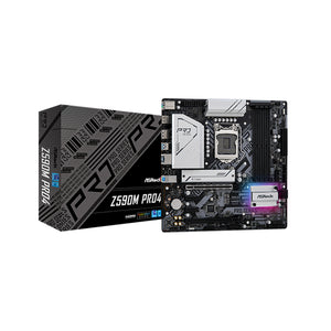 ASRock Z590M PRO4 Motherboard, ATX - Support 11th/10th Gen Intel Processors, 12 Phase Dr.MOS Power Design, PCIe 4.0 With 128GB DDR4 Max Memory, HDMI, Display Port