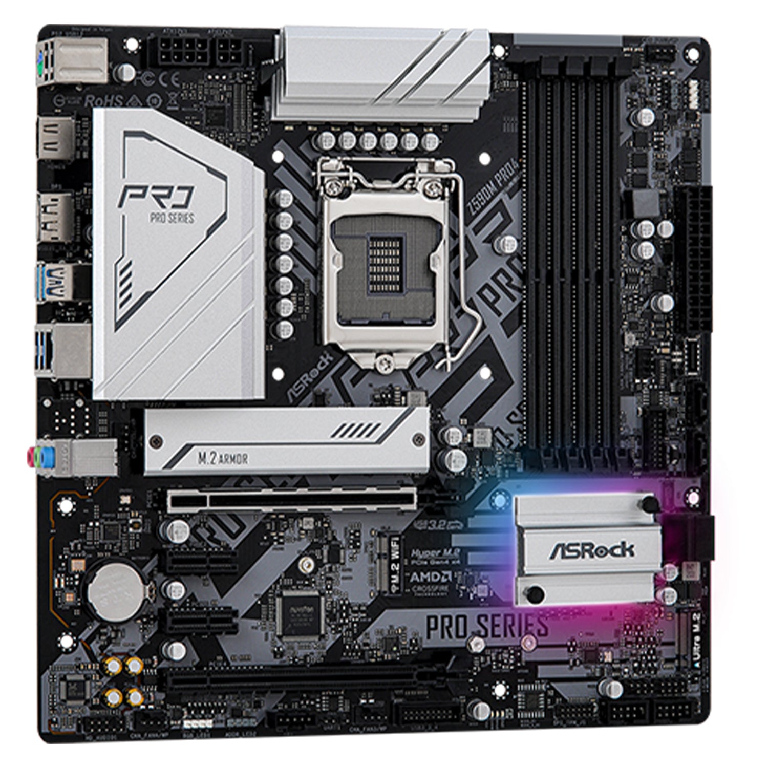 ASRock Z590M PRO4 Motherboard, ATX - Support 11th/10th Gen Intel Processors, 12 Phase Dr.MOS Power Design, PCIe 4.0 With 128GB DDR4 Max Memory, HDMI, Display Port