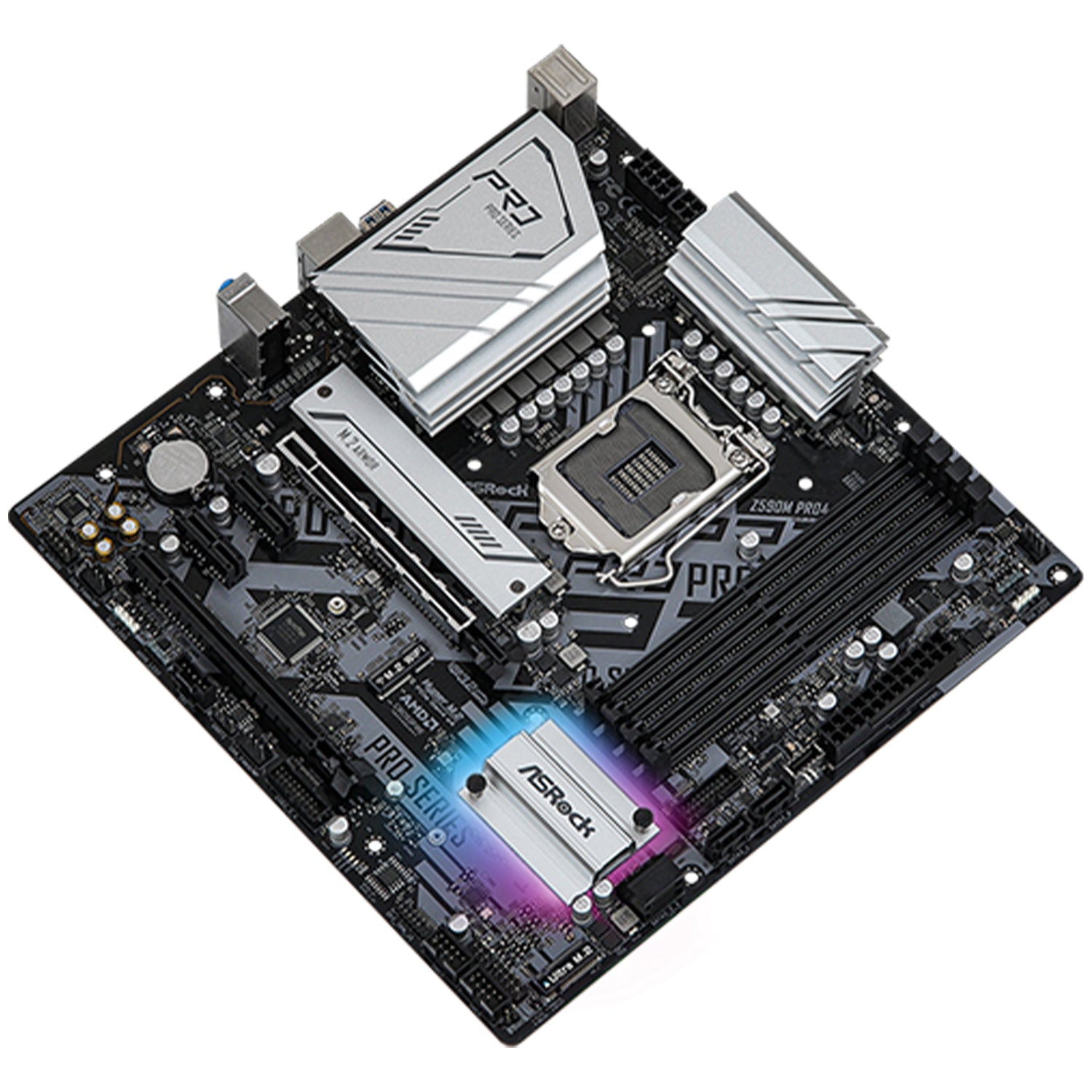 ASRock Z590M PRO4 Motherboard, ATX - Support 11th/10th Gen Intel Processors, 12 Phase Dr.MOS Power Design, PCIe 4.0 With 128GB DDR4 Max Memory, HDMI, Display Port
