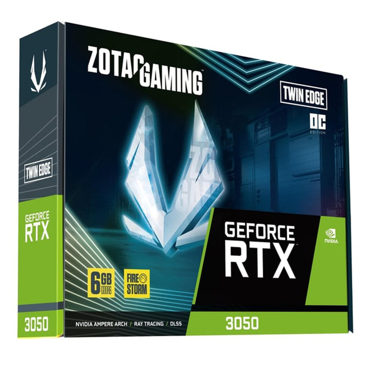ZOTAC Gaming GeForce RTX 3050 Graphics Card, 6GB GDDR6 Twin Edge OC, 3x Display port / HDMI - (ZT-A30510H-10L)