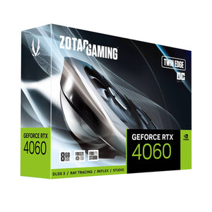 ZOTAC Gaming GeForce RTX 4060 8GB Twin Edge OC Graphics Card, 8GB GDDR6, 128-Bit Memory, Compact design with 2 Slot footprint, 3x Display Port, HDMI - (ZT-D40600H-10M)