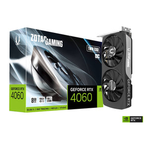 ZOTAC Gaming GeForce RTX 4060 8GB Twin Edge OC Graphics Card, 8GB GDDR6, 128-Bit Memory, Compact design with 2 Slot footprint, 3x Display Port, HDMI - (ZT-D40600H-10M)