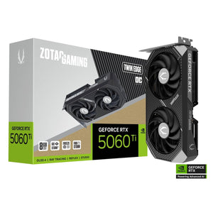 ZOTAC GAMING GeForce RTX 5060 Ti 8GB Twin Edge OC Graphics Card - IceStorm 2.0 Cooling With BladeLink Fans, 3x Display Port / HDMI - (ZT-B50610H-10M)