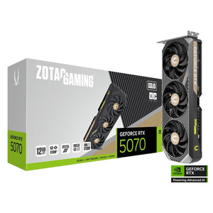 ZOTAC GAMING GeForce RTX 5070 SOLID OC Graphics Card - 12GB GDDR7, IceStorm 2.0 Cooling With BladeLink Fans, 3x Display Port / HDMI - (ZT-B50700J-10P)