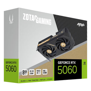 ZOTAC GAMING GeForce RTX 5060 AMP Graphics Card - 8GB GDDR7, IceStorm 2.0 Cooling With BladeLink Fans, 3x Display Port / HDMI - (ZT-B50600F-10M)