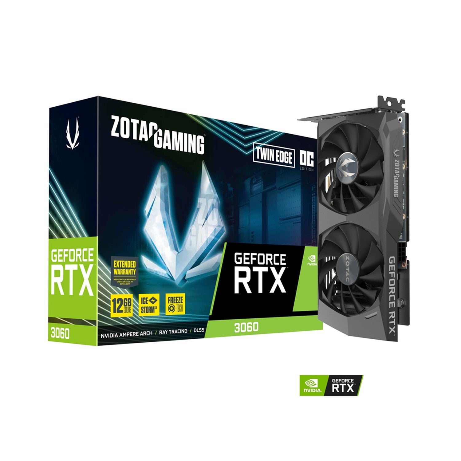 ZOTAC Gaming GeForce RTX 3060 Twin Edge, 12GB - GDDR6, PCI Express 4.0 Graphic Card | ZT-A30600H-10M