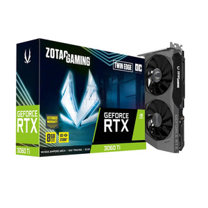 ZOTAC Gaming GeForce RTX 3060 Ti Graphics Card - Twin Edge OC (LHR), 8GB Memory GDDR6, PCI Express 4.0 Video Card, Quad Display, 3x Display Port, HDMI 2.1 (ZT-A30610H-10MLHR)