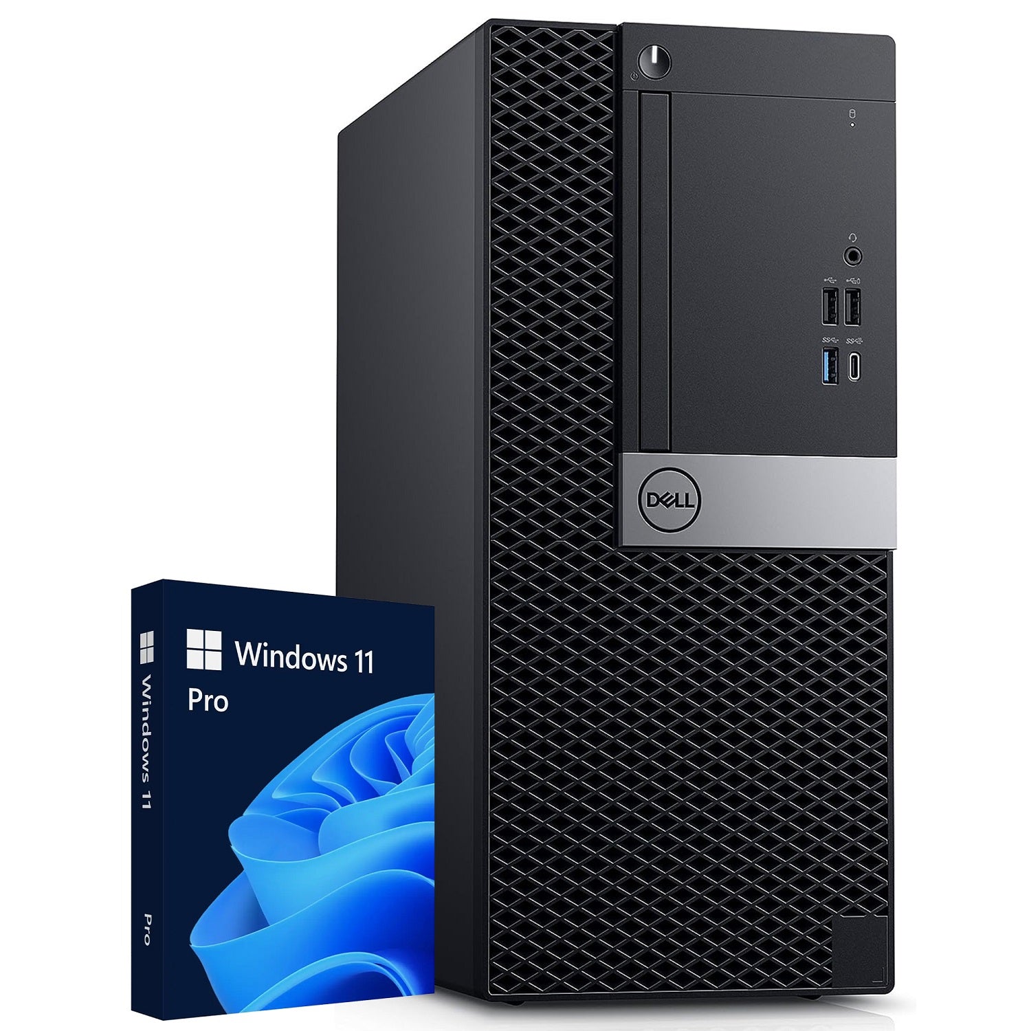 Gaming PC Dell OptiPlex Tower Windows 11 Pro Computer - GeForce RTX 3050 6GB (Intel Hexa-Core i5/ i7 CPU/ 16GB - 32GB DDR4 RAM/ 512GB - 2TB NVMe SSD/ RGB Gaming Keyboard) - Refurbished