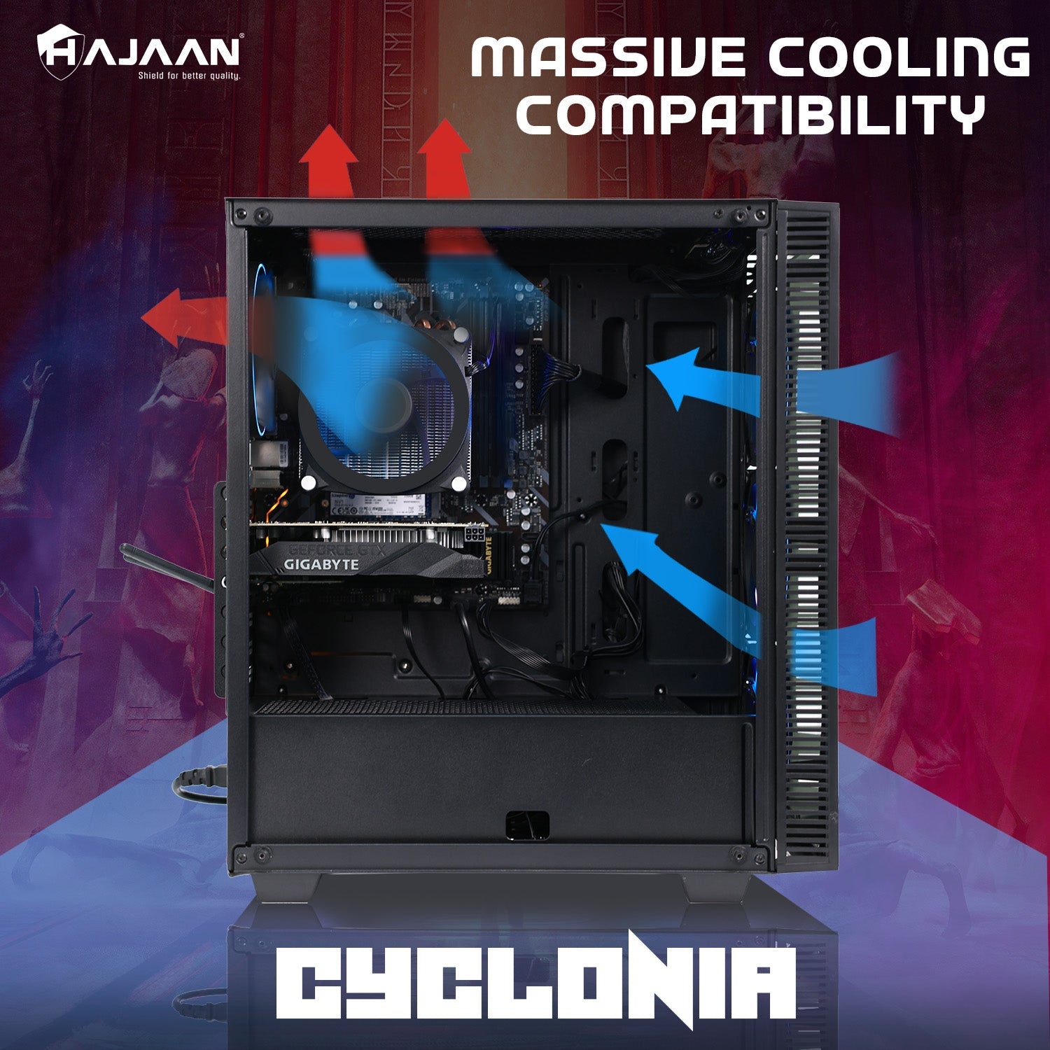 HAJAAN CYCLONIA Gaming PC – AMD Ryzen 7 5700G, 64GB RAM, Windows 11 Pro 64-bit