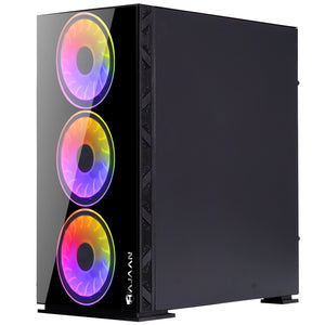 HAJAAN BREZEE PRO High Performance Gaming Tower PC, AMD Ryzen 7 7700 Up to 5.3GHz,GeForce RTX 4060 Graphics Card, 32GB - 64GB RAM DDR5, 1TB NVMe - 2TB NVMe SSD, Gaming keyboard and Mouse - Windows 11 Pro