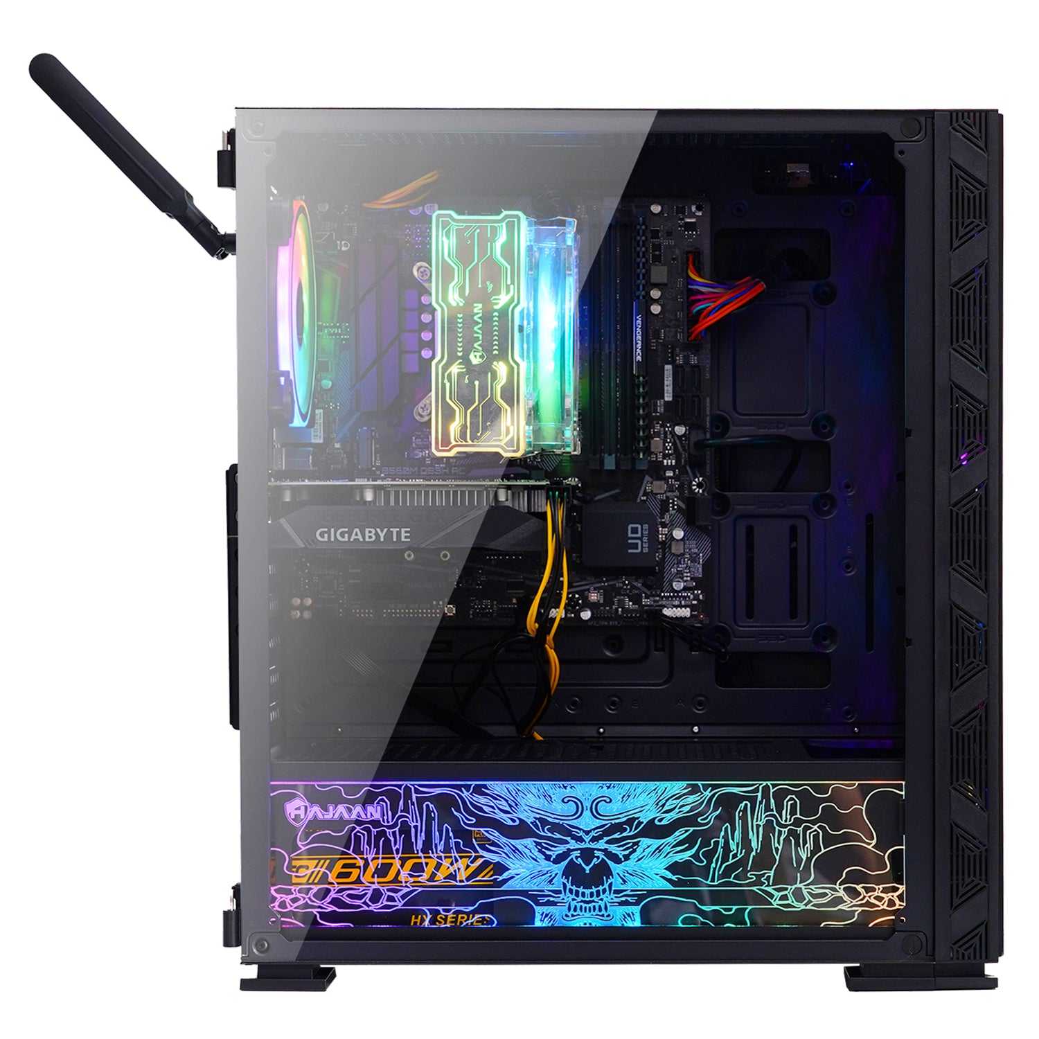 HAJAAN BREZEE PRO High Performance Gaming Tower PC, AMD Ryzen 7 7700 Up to 5.3GHz,GeForce RTX 4060 Graphics Card, 32GB - 64GB RAM DDR5, 1TB NVMe - 2TB NVMe SSD, Gaming keyboard and Mouse - Windows 11 Pro