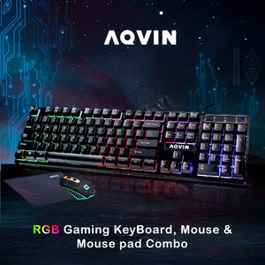 AQVIN AQ10 Gaming Desktop Computer Combo Tower | RGB Fan Lights | Core i7 CPU up to 4.60 GHz | 32GB DDR4 RAM | 1TB - 2TB SSD | RX 580, GTX 1050Ti, 1630, 1650, 1660s | Windows 11 Pro | Gaming Keyboard and Mouse