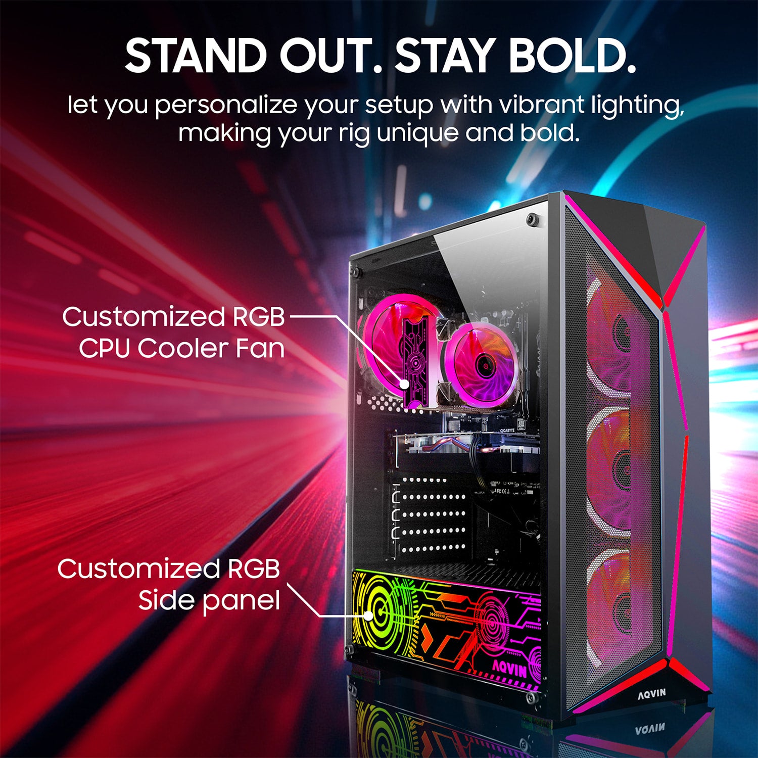 AQVIN AQ80 Gaming Desktop Computer PC Tower - Intel Core i7 - 8700 Processor Up to 4.60 GHz, GeForce GTX 1650/1660 | RTX 3050/5060 Graphics Card, 32GB DDR4 RAM, 1TB SSD - 2TB SSD, Windows 11 Pro, Gaming Keyboard and Mouse
