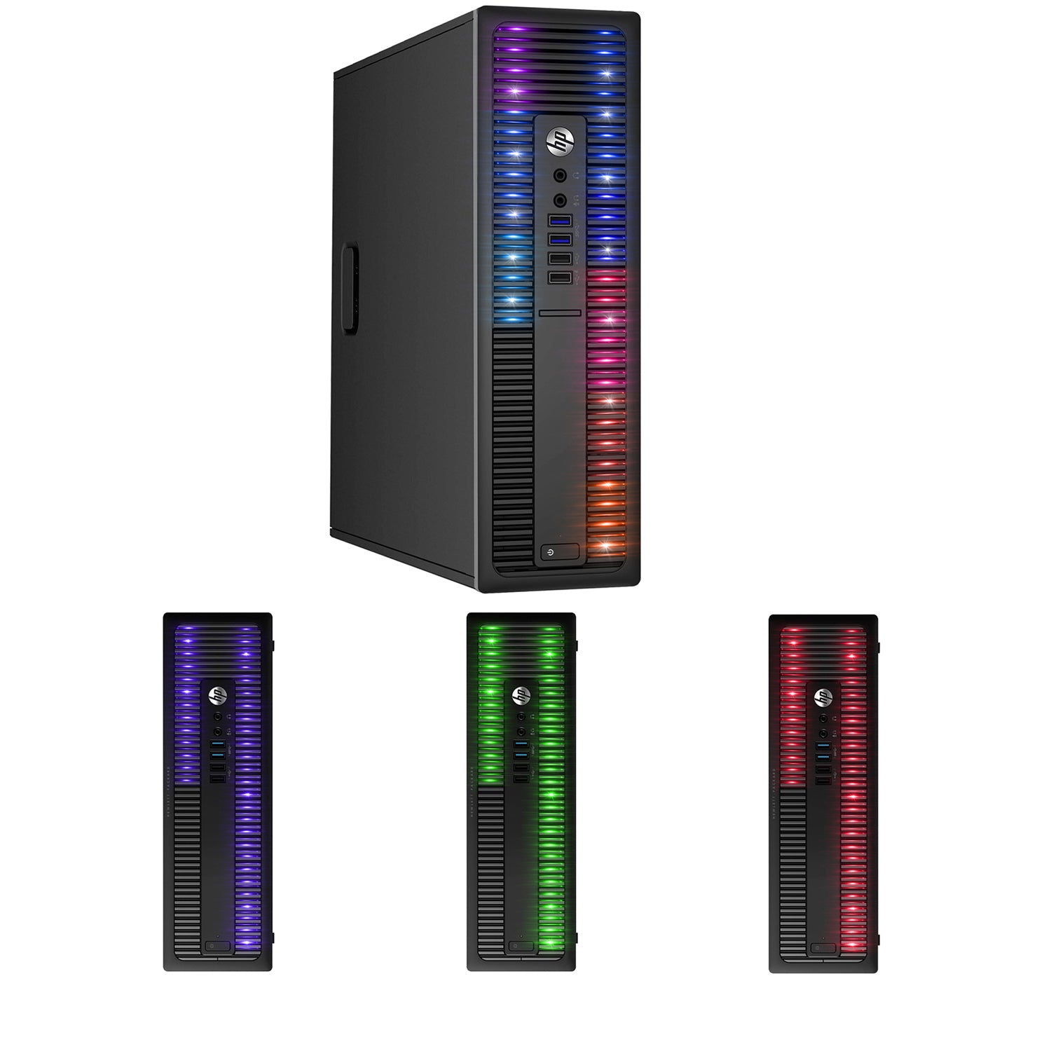 Custom Built RGB Lights - HP EliteDesk Desktop Computer Intel Core i5 - 6500, 3.2 GHz 8GB RAM 512GB SSD Win 10 Pro WIFI, Gaming PC Keyboard & Mouse - Refurbished