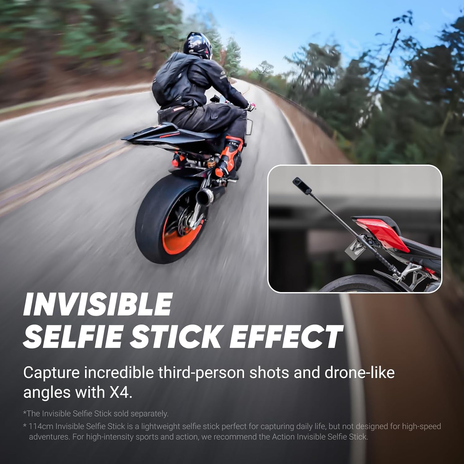 Insta360 X4 8K 360° Action Camera - Waterproof, New 2.5" TouchScreen, Invisible Selfie Stick Effect, Stabilization, AI Editing