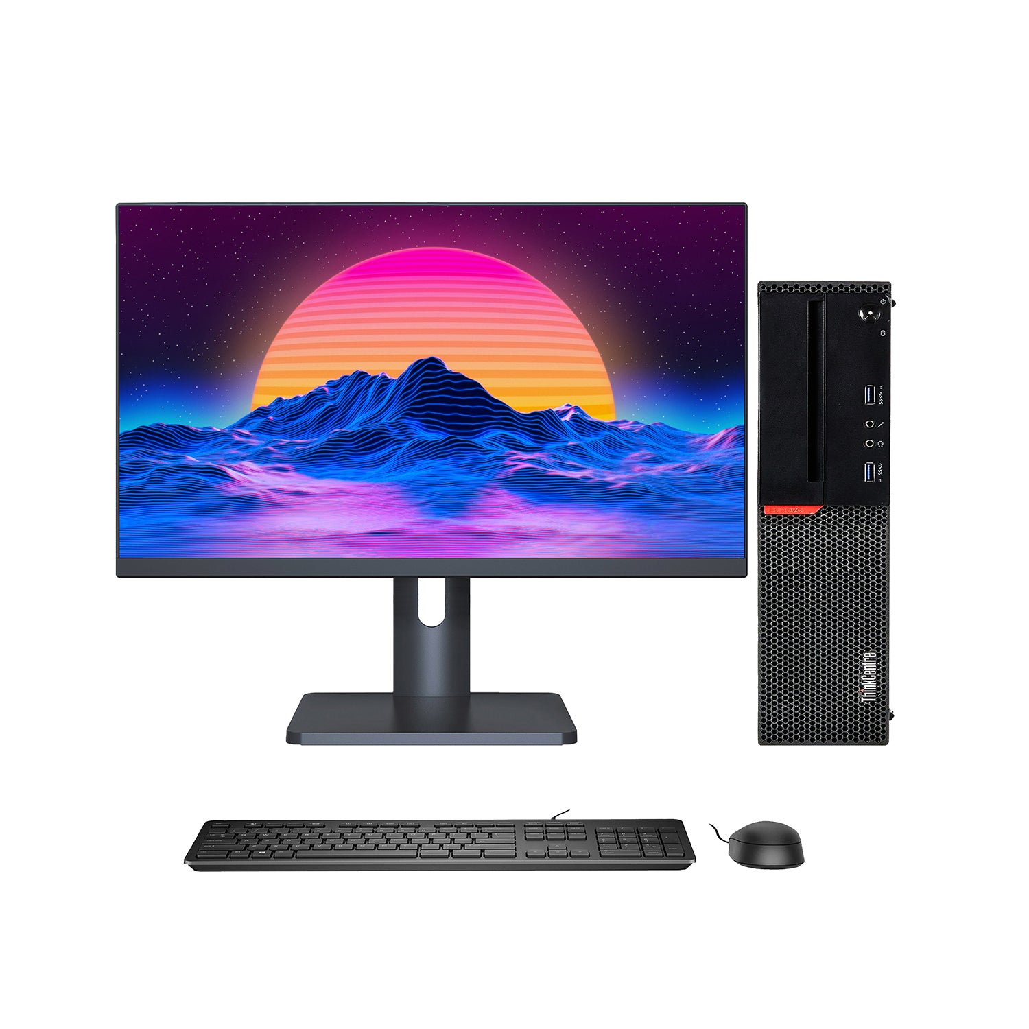 Lenovo Desktop Monitor Combo - Intel Core i7 Processor, 16GB - 32GB DDR4 RAM, 256GB - 2TB SSD, Windows 10 Pro, New 24 inch/ 27 inch Flat Screen, WIFI, Bluetooth - Refurbished