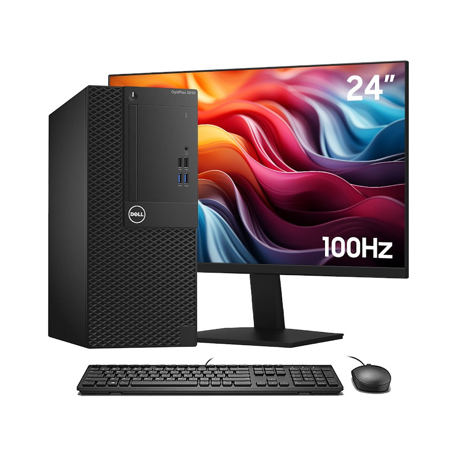 Dell OptiPlex 3050 Tower Business Desktop Computer PC - Intel Core i7 - 7th Gen up to 4.20 GHz, 16GB - 32GB DDR4 RAM, 512GB - 2TB SSD, Windows 10 Pro, New 24 inch Flat Screen - Refurbished