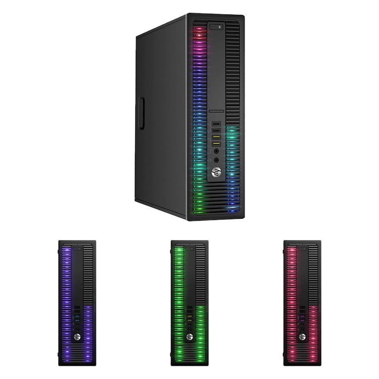 Custom Built RGB Lights - HP EliteDesk Desktop Computer Intel Core i5 - 6500, 3.2 GHz 8GB RAM 512GB SSD Win 10 Pro WIFI, Gaming PC Keyboard & Mouse - Refurbished