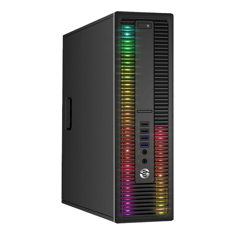 Custom Built RGB Lights - HP EliteDesk Desktop Computer Intel Core i5 - 6500, 3.2 GHz 8GB RAM 512GB SSD Win 10 Pro WIFI, Gaming PC Keyboard & Mouse - Refurbished