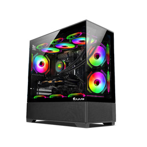 HAJAAN SuperX Liquid Cooled Gaming PC Tower Desktop - Intel i9 12900K Processor | GeForce RTX 5060 Ti 8GB | 32-inch Curved Gaming Monitor | 32GB - 64GB DDR4 RAM | 1TB - 2TB NVMe SSD | Windows 11 Pro