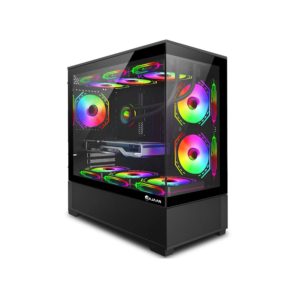 HAJAAN SuperX Liquid Cooled Gaming PC Tower Desktop - Intel i9 12900K Processor | GeForce RTX 5060 Ti 8GB | 32-inch Curved Gaming Monitor | 32GB - 64GB DDR4 RAM | 1TB - 2TB NVMe SSD | Windows 11 Pro
