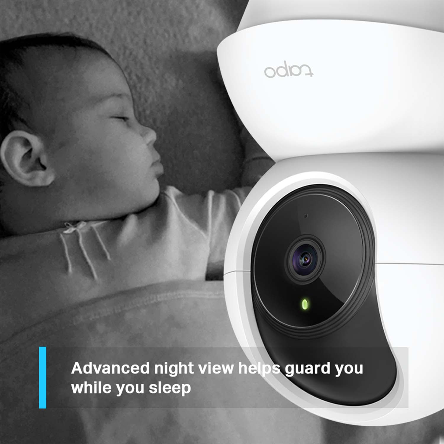 Tapo TP - Link C200, Pan/Tilt 360 Degree Home Security Wi-Fi Camera, 1080p Night Vision and SD Card Storage, Works With Alexa & Goggle Home - (TAPO C200)