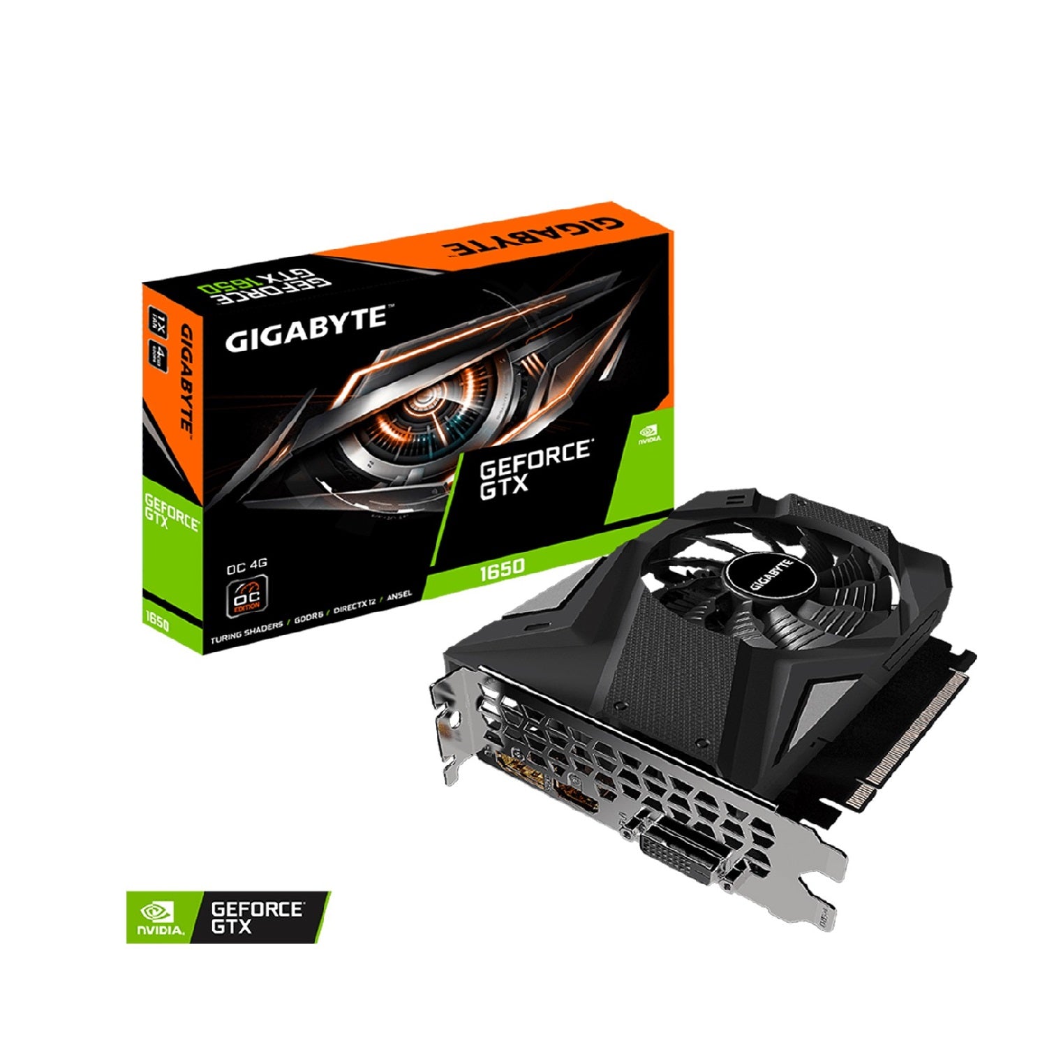 Gigabyte GeForce GTX 1650 D6 OC 4G Graphics Card, 170mm Compact Size, 4GB 128-Bit GDDR6, GV-N1656OC-4GD Video Card HDMI, DP, DVI