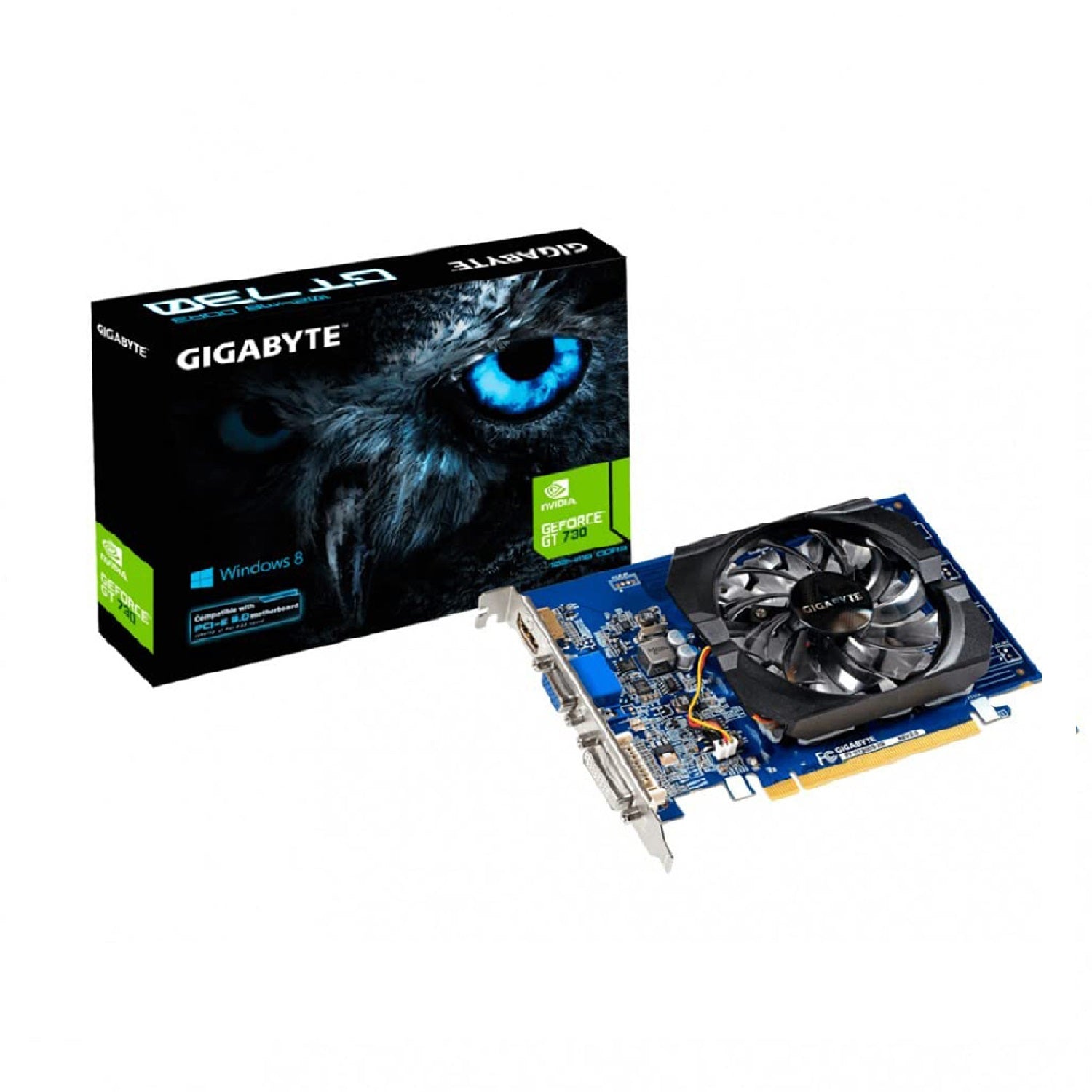 Gigabyte NVIDIA GeForce GT 370 Graphics Card - Single Fan 2GB DDR3, PCIe 2.0 Video Card, HDMI, VGA, DVI (GV-N730D3-2GI REV3.0)