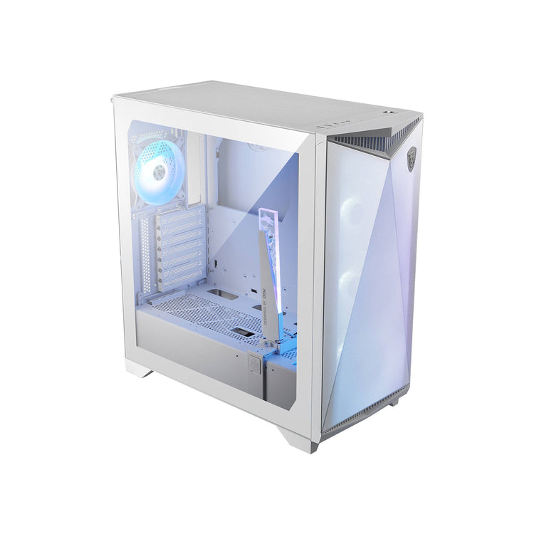 MSI MPG GUNGNIR 300R Airflow Mid-Tower ARGB Fan Gaming Case - Patented DIY friendly design with Omnidirectional Graphics Card - White / Black