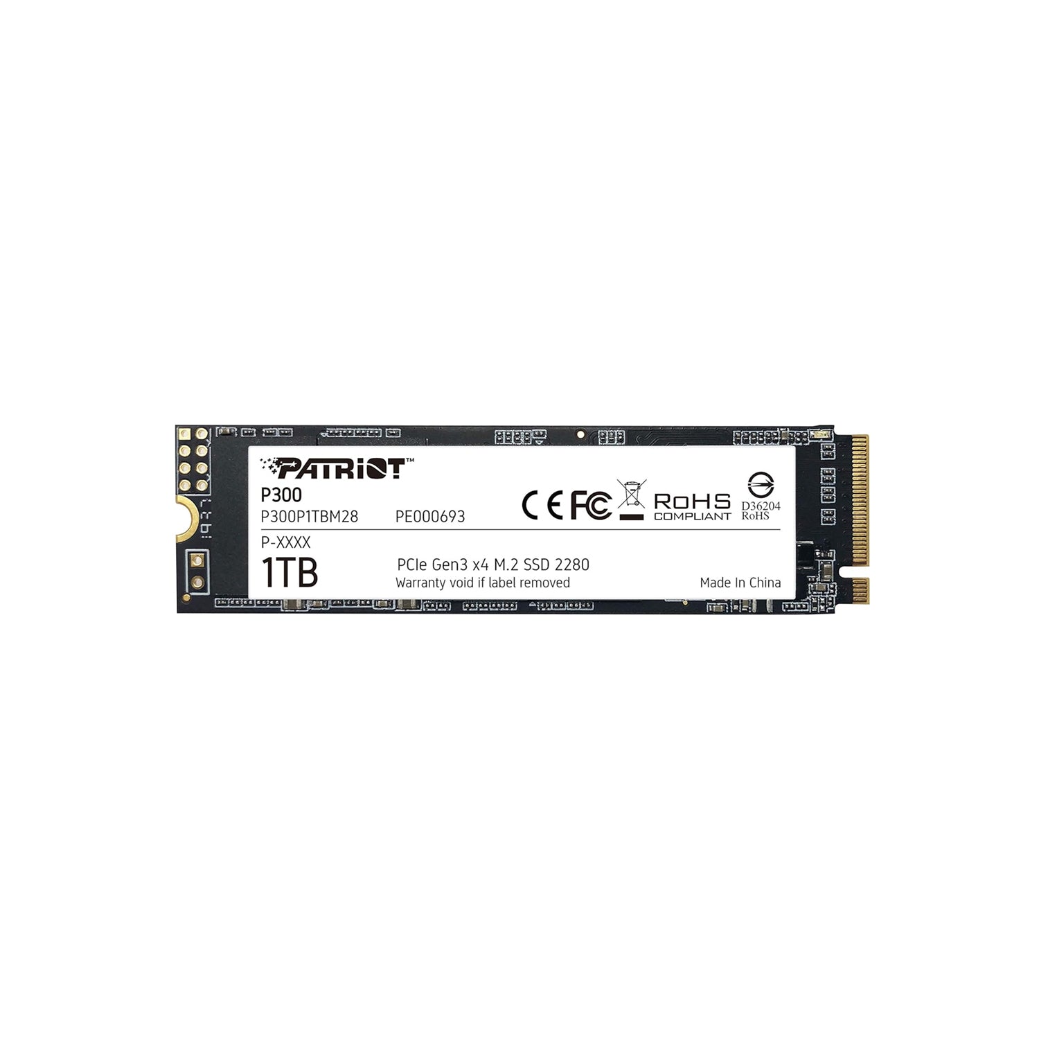 Patriot P300 M.2 PCIe Gen 3 x4 1TB SSD / R/W Speed up to 2,100/1,650MB/s - ( ‎P300P1TBM28)