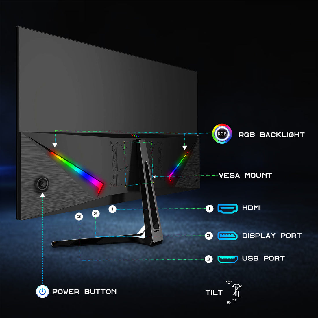 HAJAAN 24” Inch FHD 1080p Curved Gaming Monitor with RG...