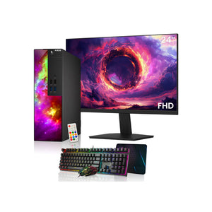 AXOII SPARK Gaming Desktop PC Computer, Intel Core i5/i7 - 8th Gen Processor, Graphics Card - AMD RX 550 / GT1030, 16GB DDR4 RAM, 512GB NVMe SSD, 24/27 Inch FHD Monitor, Wi-Fi, Bluetooth Adapter - Windows 11 Pro