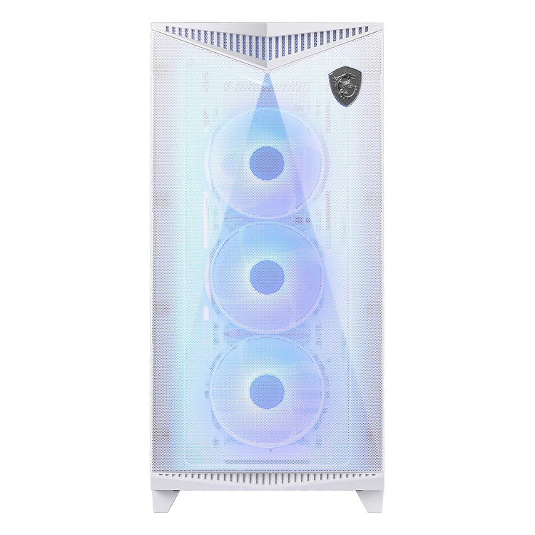 MSI MPG GUNGNIR 300R Airflow Mid-Tower ARGB Fan Gaming Case - Patented DIY friendly design with Omnidirectional Graphics Card - White / Black
