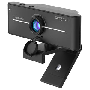 Creative Live! Cam Sync 4K UHD - 3840x2160 Webcam with Backlight Compensation, Dual Built-In Mics and Button Control Support, Compatibility With Windows PC and macOS - (73VF092000000)