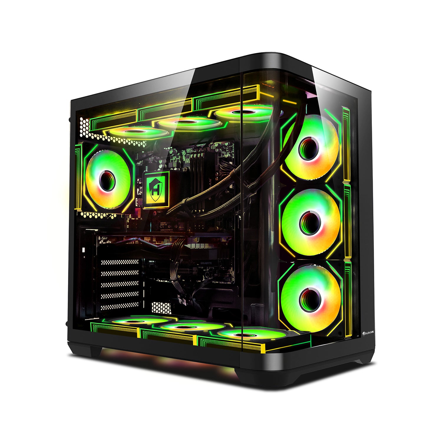 HAJAAN PhantomX Liquid Cooling Gaming PC - Intel Core i9 - 12th Gen Up to 5.2 GHz Processor, GeForce RTX 5060/ 5070 Graphics Card, 32GB - 64GB DDR4 RAM, 2TB NVMe SSD, Windows 11 Pro - New