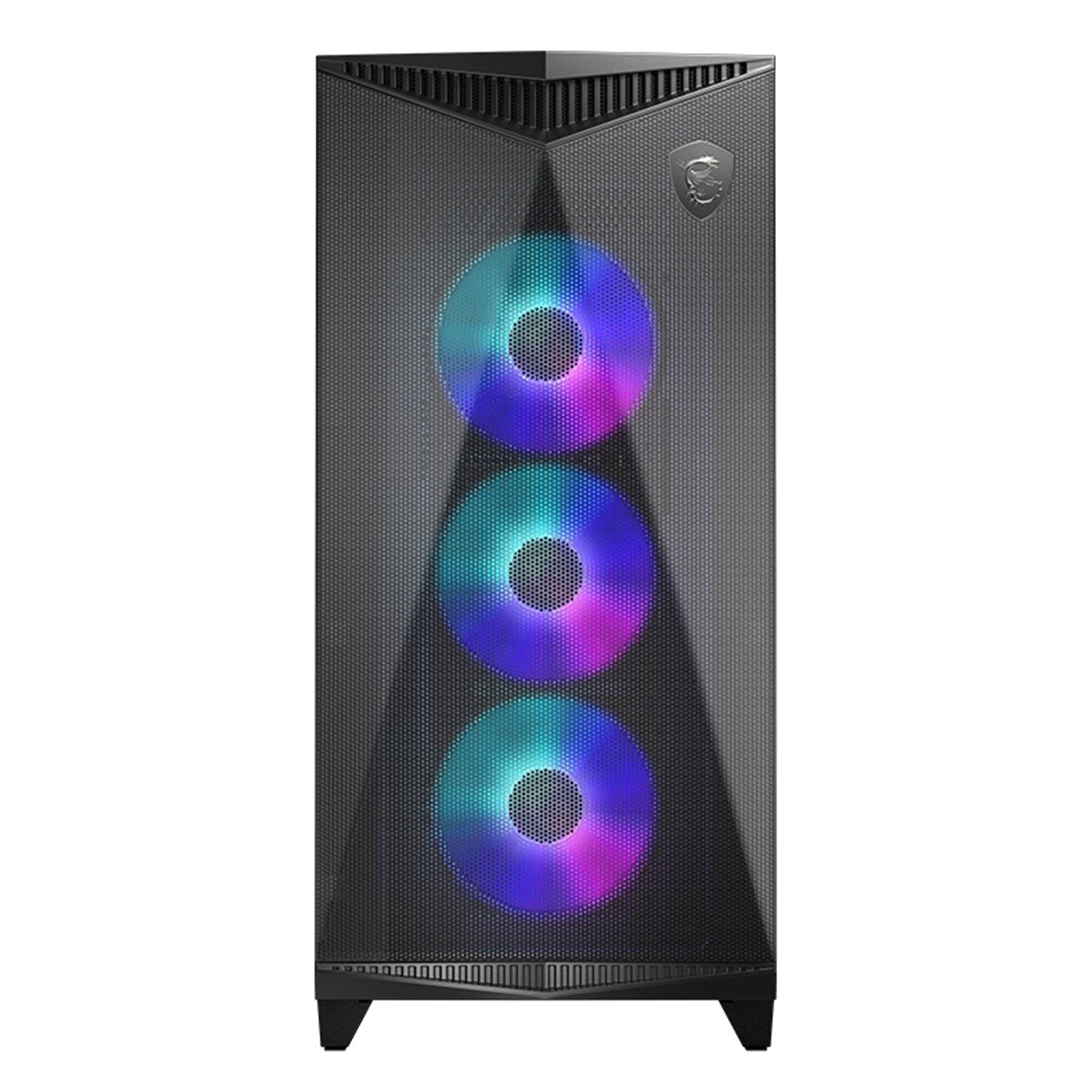 MSI MPG GUNGNIR 300R Airflow Mid-Tower ARGB Fan Gaming Case - Patented DIY friendly design with Omnidirectional Graphics Card - White / Black
