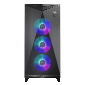 MSI MPG GUNGNIR 300R Airflow Mid-Tower ARGB Fan Gaming Case - Patented DIY friendly design with Omnidirectional Graphics Card - White / Black
