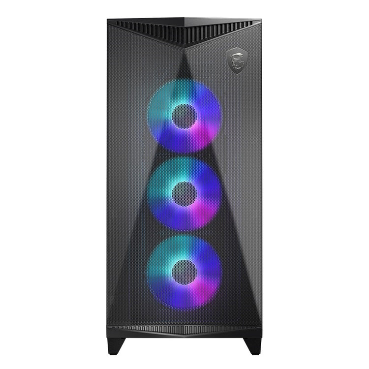 MSI MPG GUNGNIR 300R Airflow Mid-Tower ARGB Fan Gaming Case - Patented DIY friendly design with Omnidirectional Graphics Card - White / Black