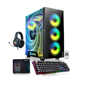 HAJAAN CYCLONIA RGB Gaming PC - AMD Ryzen 7 | GeForce RTX 4060 8GB / 3060 12GB GDDR6 GPU | 16GB - 32GB DDR4 RAM | 512GB NVMe - 2TB NVMe SSD | Mechnical Keyboard and Mouse - Wi-Fi, Bluetooth | Windows 11 Pro