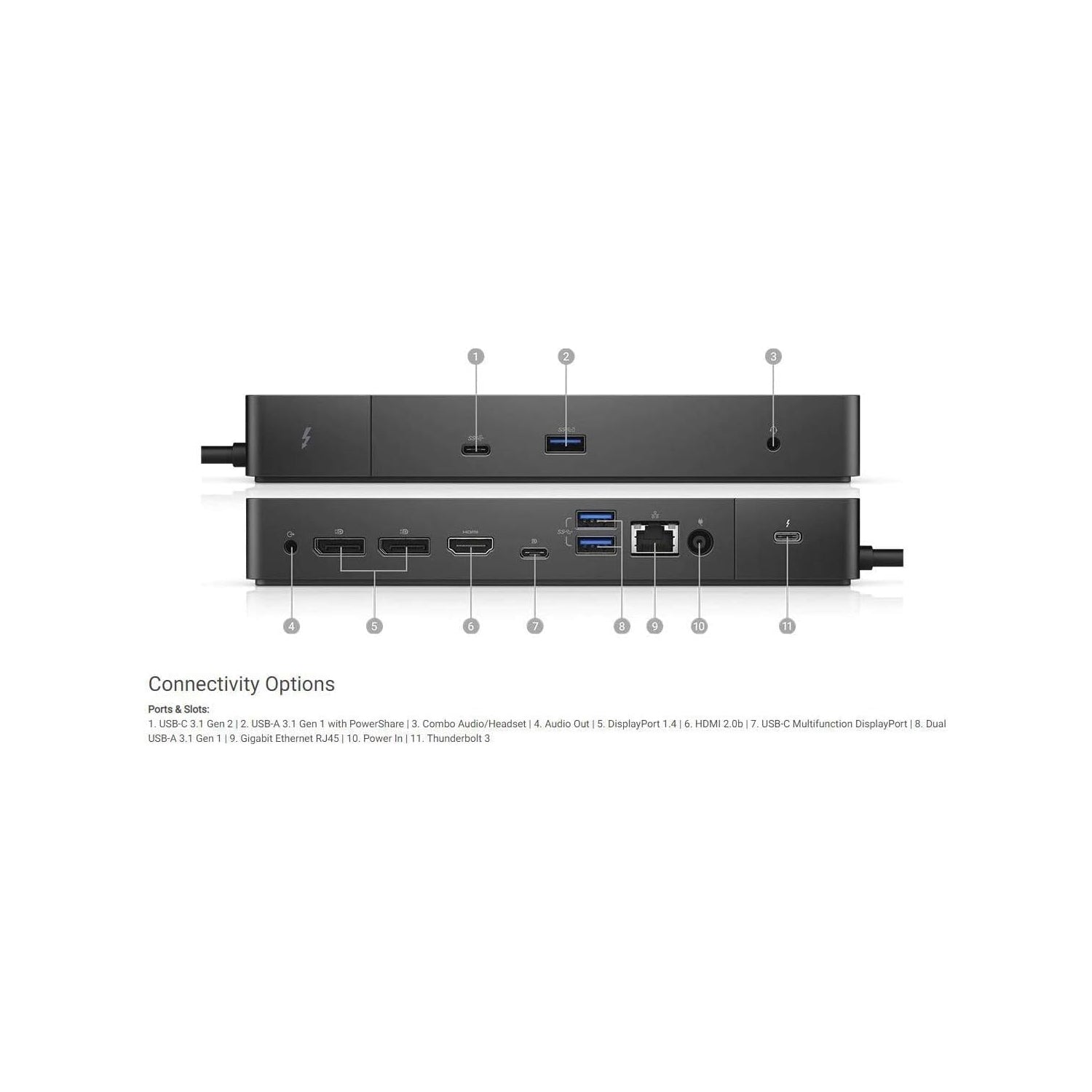 DELL WD19TBS Thunderbolt Docking Station with 180W AC Power Adapter