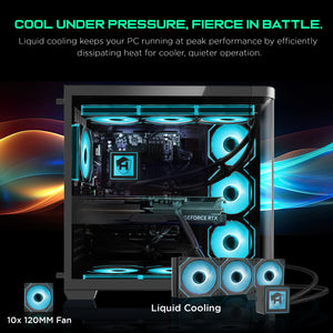 HAJAAN Liquid Cooling Gaming PC - Intel Core i7 - 12th Gen Processor, GeForce RTX 5060/ 5060Ti/ 5070 Graphics Card, 32GB DDR4 RAM, 1TB NVMe SSD, Windows 11 Pro - PhantomX