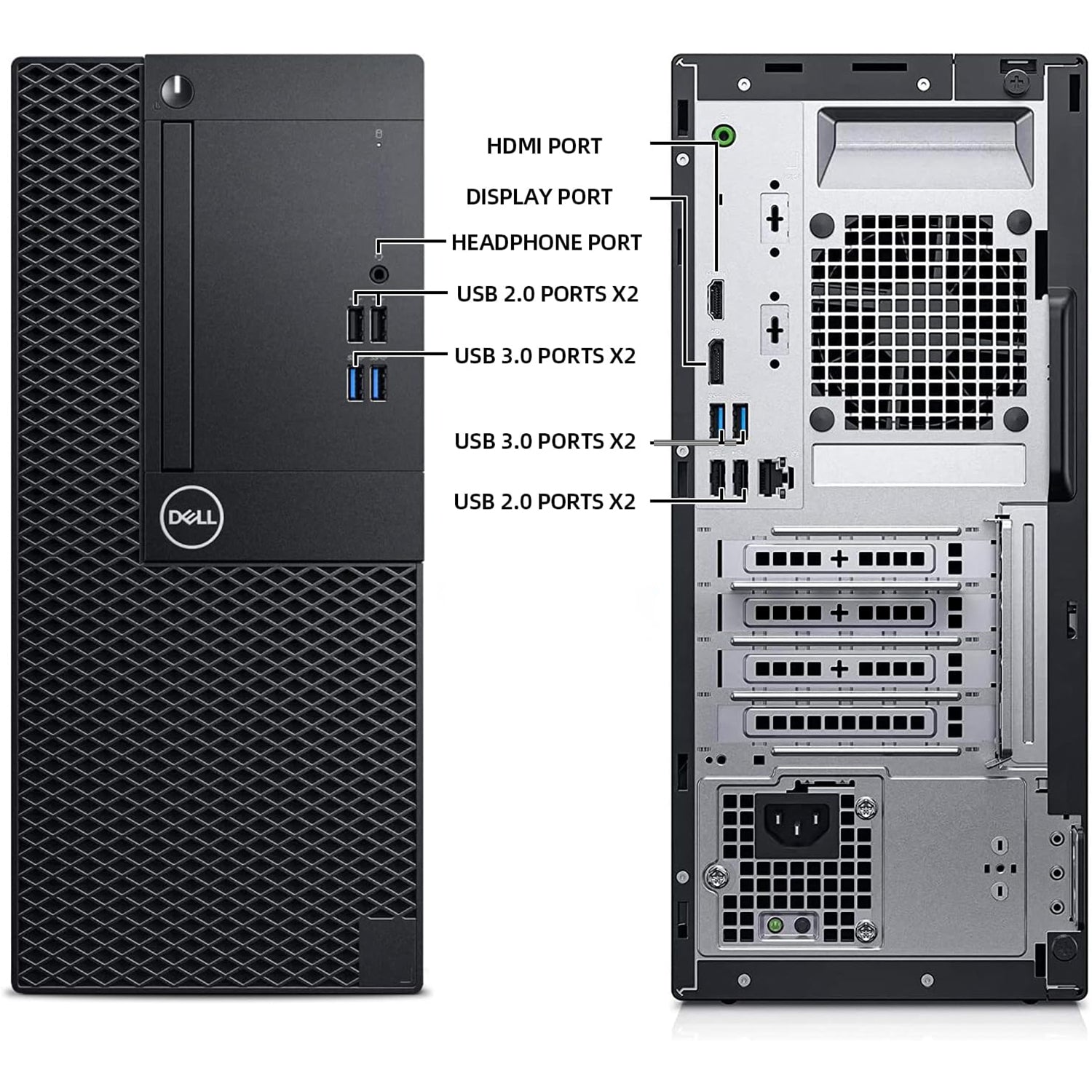 Dell OptiPlex 3060 Tower Desktop Computer PC, Intel Hexa-Core i5 - 8th Gen Up to 4.10 GHz Processor, 16GB DDR4 RAM, 512GB SSD, Windows 11 Pro, WIFI - Refurbished